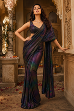 Load image into Gallery viewer, Premium Party Wear Multicolor Sequins Work Saree With Unstitched Blouse(Multicolor)
