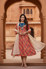 Load image into Gallery viewer, Rayon Print With Embroidery Work A-Line Multicolor Kurti Kashvii

