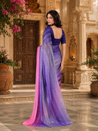 Premium Dual Tone Silk Saree With Unstitched Blouse(Pink)