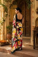 Load image into Gallery viewer, Soft Mulmul Cotton Digital Printed Saree With Unstitched Blouse(Multicolor)
