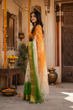 Organza Silk Saree With Unstitched Blouse(Multicolor)