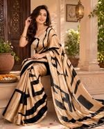 Load image into Gallery viewer, Satin Silk Sarees  With Unstitched Blouse(Golden)
