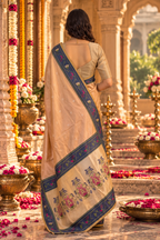 Premium Tissue Silk Saree With Unstitched Blouse(Peach)