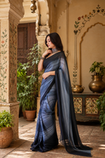 Load image into Gallery viewer, Georgette Ready To Wear Saree With Unstitched Blouse(Grey)
