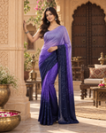 Diamond Silk Party Wear Saree With Unstitched Blouse(Violet)