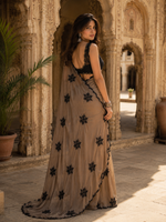 Load image into Gallery viewer, Rangoli Silk Embroidery Work Saree With Unstitched Blouse(Brown)
