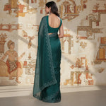 Load image into Gallery viewer, Women's Jimmy choo Embellished Bollywood Saree With Unstitched Blouse 5.5Mtr (Green) Kashvii

