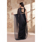 Load image into Gallery viewer, Women's Jimmy choo Embellished Bollywood Saree With Unstitched Blouse 5.5Mtr (Black) Kashvii
