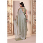 Load image into Gallery viewer, Women's Jimmy choo Embellished Bollywood Saree With Unstitched Blouse 5.5Mtr (Light Green) Kashvii
