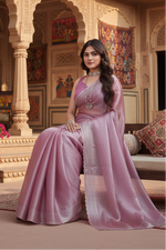 Load image into Gallery viewer, Women's Jimmy choo Embellished Bollywood Saree With Unstitched Blouse 5.5Mtr (Magenta) Kashvii
