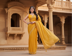 Load image into Gallery viewer, Women's Jimmy choo Embellished Bollywood Saree With Unstitched Blouse 5.5Mtr (Mustard) Kashvii

