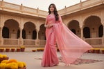 Load image into Gallery viewer, Women's Jimmy choo Embellished Bollywood Saree With Unstitched Blouse 5.5Mtr (Pink) Kashvii
