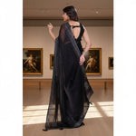 Load image into Gallery viewer, Women's Jimmy choo Embellished Bollywood Saree With Unstitched Blouse 5.5Mtr (Black) Kashvii
