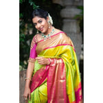 Load image into Gallery viewer, Women's Litchi silk Printed Saree With Unstitched Blouse (Green) Kashvii
