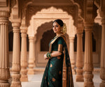 Load image into Gallery viewer, Women's Litchi silk Printed Saree With Unstitched Blouse (Green) Kashvii

