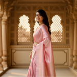 Load image into Gallery viewer, Women's Litchi silk Printed Saree With Unstitched Blouse (Light Pink) Kashvii
