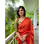 Load image into Gallery viewer, Women's Litchi silk Printed Saree With Unstitched Blouse (Red) Kashvii
