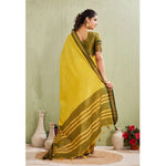 Load image into Gallery viewer, Women's Silk Blended Jaquard Woven Saree With Unstitched Blouse 5.5Mtr (Yellow)
