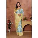 Load image into Gallery viewer, Women's Banarasi Silk Jaquard Woven Saree With Unstitched Blouse 5.5Mtr (Yellow) Kashvii

