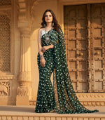 Load image into Gallery viewer, Georgette Printed Green Saree Kashvii
