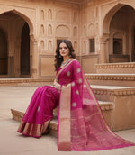 Load image into Gallery viewer, Organza jacquard Embellished Pink Saree Kashvii
