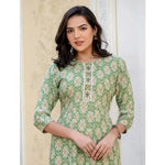 Load image into Gallery viewer, Rayon  Print With Embroidery Work A-Line Green Kurti Kashvii
