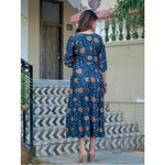 Load image into Gallery viewer, Rayon Print With Embroidery Work A-Line Navy Blue Kurti Kashvii
