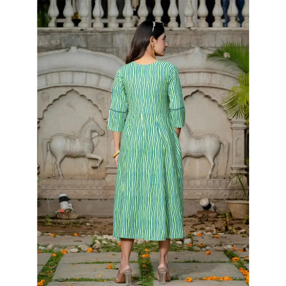 Rayon Print With Embroidery Work A-Line Rama Kurti Kashvii