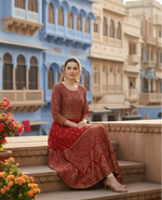 Load image into Gallery viewer, Casual Rayon Red Anarkali Kurti Kashvii
