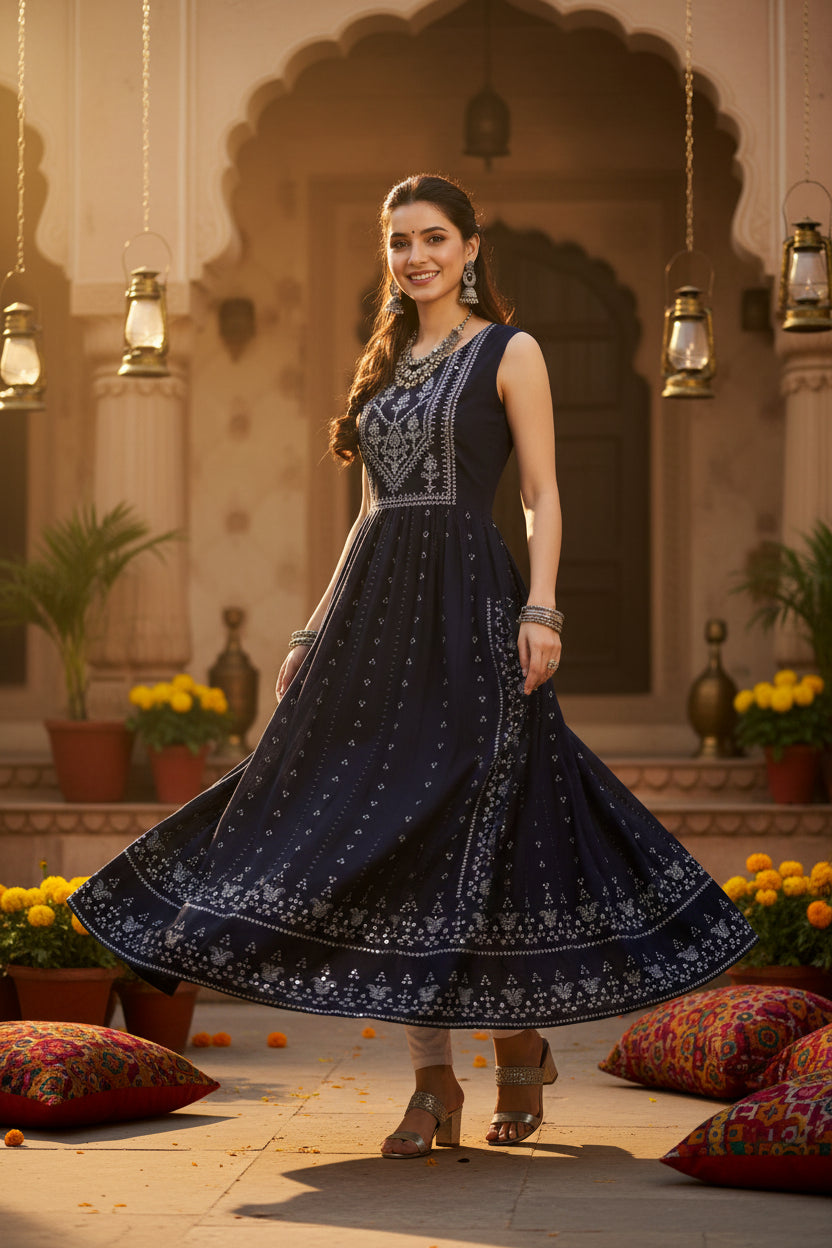 Casual rayon blue kurti kashvii