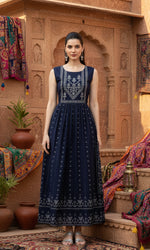 Load image into Gallery viewer, Casual Rayon Blue Kurti Kashvii
