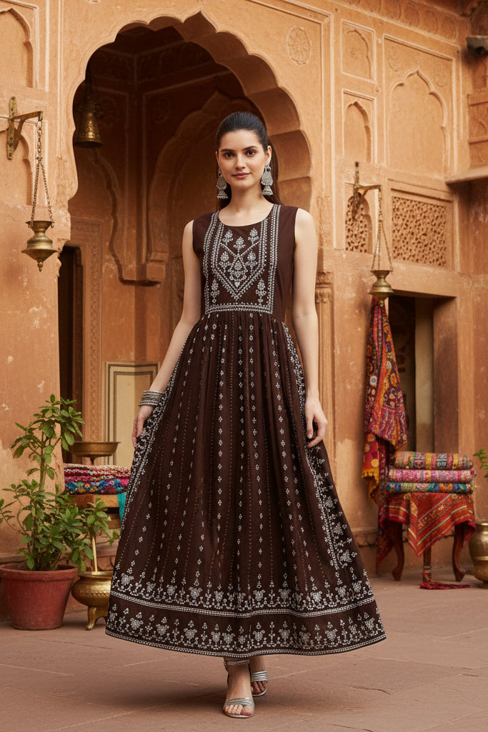 Casual rayon brown kurti kashvii