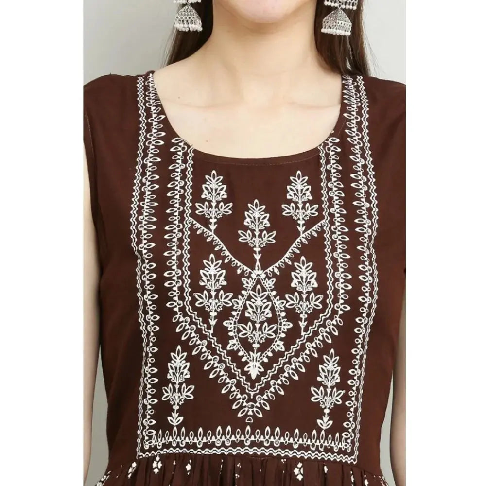 Casual Rayon Brown Kurti Kashvii