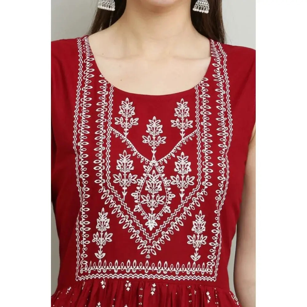 Casual Rayon Maroon Kurti Kashvii