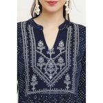 Load image into Gallery viewer, Casual Rayon Blue Kurti Kashvii

