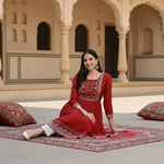 Load image into Gallery viewer, Casual Rayon  Sleeves Maroon Kurti Kashvii
