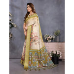 Load image into Gallery viewer, Women's Cotton Silk  Printed Saree With Unstitched Blouse 5.5Mtr (Olive Green) Kashvii
