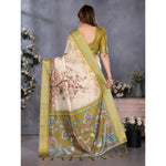 Load image into Gallery viewer, Women's Cotton Silk  Printed Saree With Unstitched Blouse 5.5Mtr (Olive Green) Kashvii
