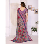 Load image into Gallery viewer, Women's Linen Cotton  Printed Saree With Unstitched Blouse 5.5Mtr (Wine )
