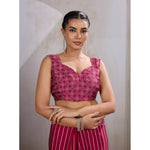 Load image into Gallery viewer, Women's Satin Crepe Printed Saree With Unstitched Blouse 5.5Mtr (Maroon)
