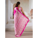 Load image into Gallery viewer, Women's Satin Crepe Printed Saree With Unstitched Blouse 5.5Mtr (Pink)
