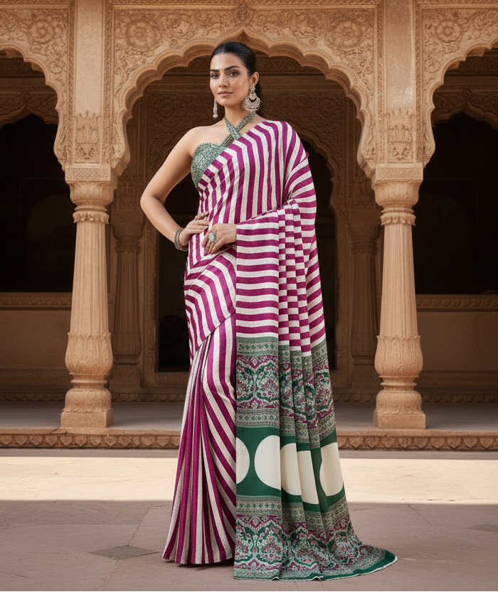 Pid 65019 women s satin crepe printed saree with unstitched blouse 5 5 mtr magenta 1 1000x1000