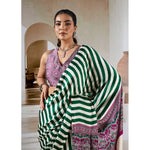Load image into Gallery viewer, Women's Satin Crepe Printed Saree With Unstitched Blouse 5.5Mtr (Green)
