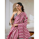 Load image into Gallery viewer, Women's Satin Crepe Printed Saree With Unstitched Blouse 5.5Mtr (Maroon)
