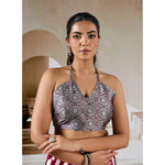 Load image into Gallery viewer, Women's Satin Crepe Printed Saree With Unstitched Blouse 5.5Mtr (Maroon)
