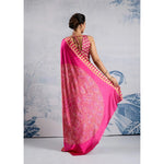 Load image into Gallery viewer, Women's Satin Crepe Printed Saree With Unstitched Blouse 5.5Mtr (Pink)
