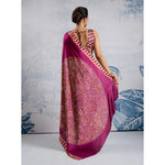Load image into Gallery viewer, Women's Satin Crepe Printed Saree With Unstitched Blouse 5.5Mtr (Purple)
