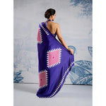 Load image into Gallery viewer, Women's Satin Crepe Printed Saree With Unstitched Blouse 5.5Mtr (Purple)
