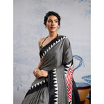 Load image into Gallery viewer, Women's Satin Crepe Printed Saree With Unstitched Blouse 5.5Mtr (Black)
