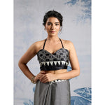 Load image into Gallery viewer, Women's Satin Crepe Printed Saree With Unstitched Blouse 5.5Mtr (Black)
